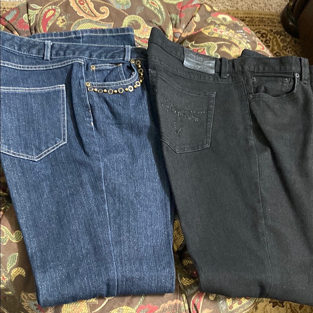 Stylish Women's Blue and Black Jeans